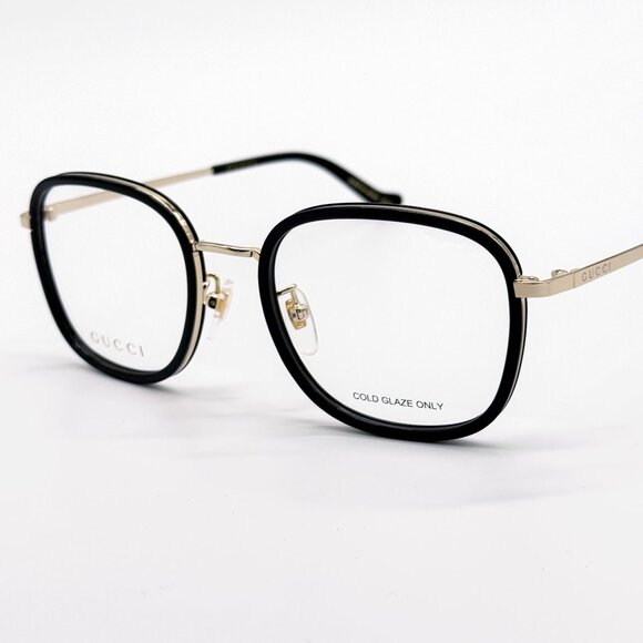 NEW GG0955OA 001 GUCCI BLACK GOLD ROUND UNISEX EYEGLASSES GUCCI - Picture 5 of 12